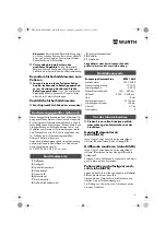 Предварительный просмотр 8 страницы Würth EPM 160-E Translation Of The Original Operating Instructions