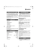 Предварительный просмотр 59 страницы Würth EPM 160-E Translation Of The Original Operating Instructions