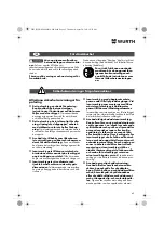 Предварительный просмотр 62 страницы Würth EPM 160-E Translation Of The Original Operating Instructions