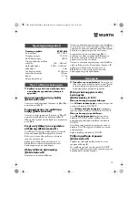 Предварительный просмотр 70 страницы Würth EPM 160-E Translation Of The Original Operating Instructions