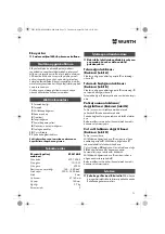 Предварительный просмотр 75 страницы Würth EPM 160-E Translation Of The Original Operating Instructions