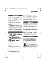 Предварительный просмотр 88 страницы Würth EPM 160-E Translation Of The Original Operating Instructions