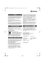 Предварительный просмотр 94 страницы Würth EPM 160-E Translation Of The Original Operating Instructions