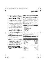 Предварительный просмотр 97 страницы Würth EPM 160-E Translation Of The Original Operating Instructions