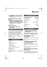 Предварительный просмотр 109 страницы Würth EPM 160-E Translation Of The Original Operating Instructions