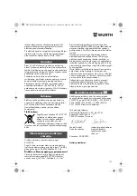 Предварительный просмотр 127 страницы Würth EPM 160-E Translation Of The Original Operating Instructions