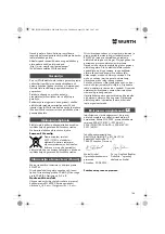 Предварительный просмотр 144 страницы Würth EPM 160-E Translation Of The Original Operating Instructions