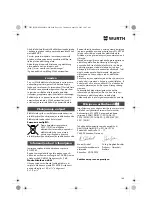 Предварительный просмотр 149 страницы Würth EPM 160-E Translation Of The Original Operating Instructions