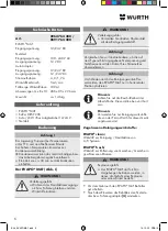 Предварительный просмотр 6 страницы Würth EVAPO MAT 0891 764 400 Translation Of The Original Operating Instructions