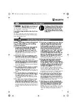 Предварительный просмотр 11 страницы Würth EWS 14-125 INOX English Translation Of The Original Operating Instructions