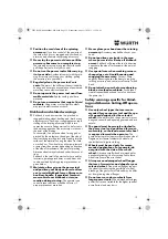 Предварительный просмотр 12 страницы Würth EWS 14-125 INOX English Translation Of The Original Operating Instructions