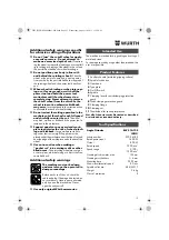 Предварительный просмотр 13 страницы Würth EWS 14-125 INOX English Translation Of The Original Operating Instructions