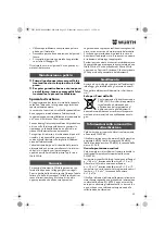 Предварительный просмотр 22 страницы Würth EWS 14-125 INOX English Translation Of The Original Operating Instructions