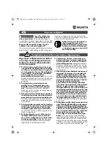 Предварительный просмотр 42 страницы Würth EWS 14-125 INOX English Translation Of The Original Operating Instructions