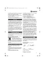 Предварительный просмотр 47 страницы Würth EWS 14-125 INOX English Translation Of The Original Operating Instructions