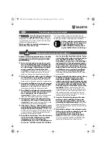 Предварительный просмотр 48 страницы Würth EWS 14-125 INOX English Translation Of The Original Operating Instructions