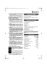 Предварительный просмотр 50 страницы Würth EWS 14-125 INOX English Translation Of The Original Operating Instructions