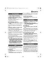 Предварительный просмотр 51 страницы Würth EWS 14-125 INOX English Translation Of The Original Operating Instructions