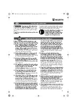 Предварительный просмотр 54 страницы Würth EWS 14-125 INOX English Translation Of The Original Operating Instructions