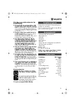 Предварительный просмотр 56 страницы Würth EWS 14-125 INOX English Translation Of The Original Operating Instructions