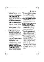 Предварительный просмотр 74 страницы Würth EWS 14-125 INOX English Translation Of The Original Operating Instructions