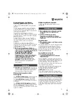 Предварительный просмотр 76 страницы Würth EWS 14-125 INOX English Translation Of The Original Operating Instructions