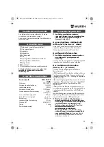 Предварительный просмотр 95 страницы Würth EWS 14-125 INOX English Translation Of The Original Operating Instructions