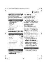 Предварительный просмотр 107 страницы Würth EWS 14-125 INOX English Translation Of The Original Operating Instructions