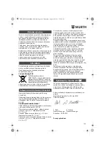 Предварительный просмотр 109 страницы Würth EWS 14-125 INOX English Translation Of The Original Operating Instructions