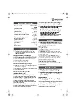 Предварительный просмотр 119 страницы Würth EWS 14-125 INOX English Translation Of The Original Operating Instructions