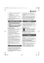 Предварительный просмотр 127 страницы Würth EWS 14-125 INOX English Translation Of The Original Operating Instructions