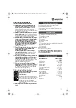 Предварительный просмотр 131 страницы Würth EWS 14-125 INOX English Translation Of The Original Operating Instructions