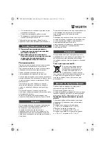 Предварительный просмотр 152 страницы Würth EWS 14-125 INOX English Translation Of The Original Operating Instructions