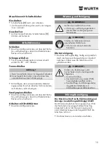 Предварительный просмотр 13 страницы Würth EWS 8-115 Light Original Operating Instructions