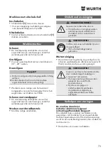 Предварительный просмотр 73 страницы Würth EWS 8-115 Light Original Operating Instructions