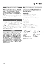 Предварительный просмотр 114 страницы Würth EWS 8-115 Light Original Operating Instructions