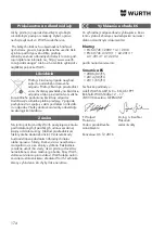 Предварительный просмотр 174 страницы Würth EWS 8-115 Light Original Operating Instructions