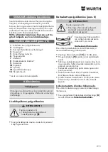 Предварительный просмотр 211 страницы Würth EWS 8-115 Light Original Operating Instructions