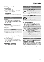 Предварительный просмотр 213 страницы Würth EWS 8-115 Light Original Operating Instructions