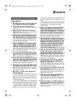 Preview for 8 page of Würth HKS 10-A Translation Of The Original Operating Instructions