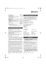 Preview for 11 page of Würth HKS 18-A Translation Of The Original Operating Instructions