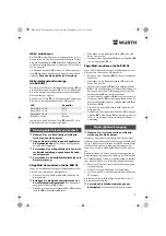 Preview for 12 page of Würth HKS 18-A Translation Of The Original Operating Instructions