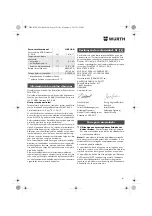 Preview for 61 page of Würth HKS 18-A Translation Of The Original Operating Instructions