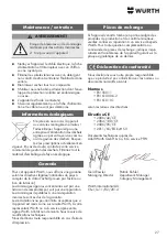 Предварительный просмотр 27 страницы Würth IEG-1000 SOLID Translation Of The Original Operating Instructions