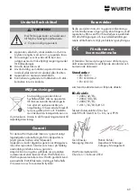 Предварительный просмотр 69 страницы Würth IEG-1000 SOLID Translation Of The Original Operating Instructions