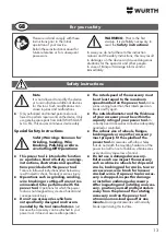 Preview for 13 page of Würth KNS 150-E Translation Of The Original Operating Instructions