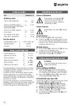 Preview for 72 page of Würth KNS 150-E Translation Of The Original Operating Instructions