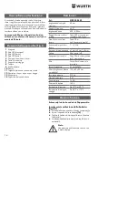 Предварительный просмотр 14 страницы Würth LRU 18 Translation Of The Original Operating Instructions