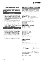 Preview for 116 page of Würth master TSS 12 Translation Of The Original Operating Instructions