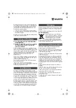 Preview for 20 page of Würth MHKS 28-A Translation Of The Original Operating Instructions